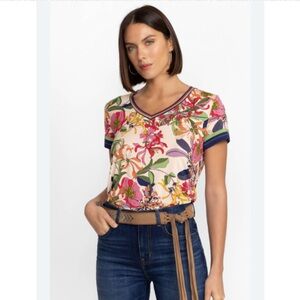 NWT Johnny Was Aldrich Short Sleeve V-neck Tee